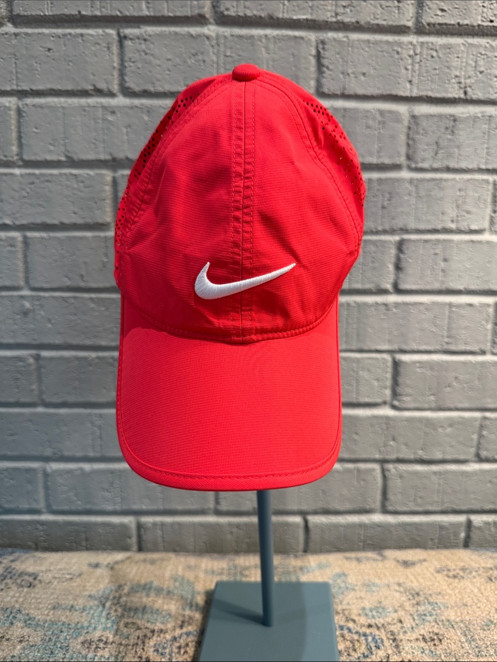Nike Kids Bright Red Hat with White Swoosh
